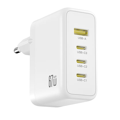 Caricatore da rete XO Design CE39, 67W, 3A, 1 x USB-A - 3 x USB-C, Bianco