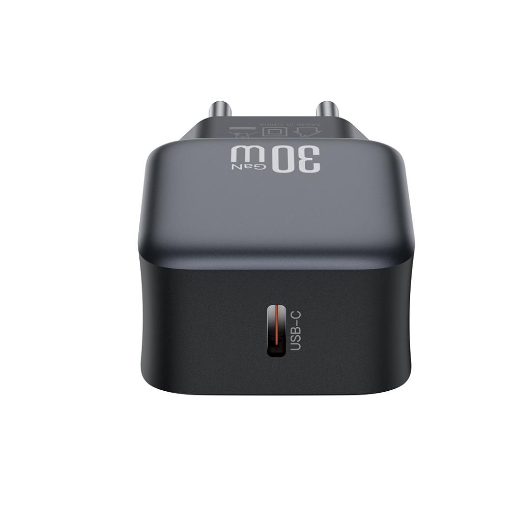 XO Design L155 Network Charger, 30W, 3A, 1 x USB-C, Black