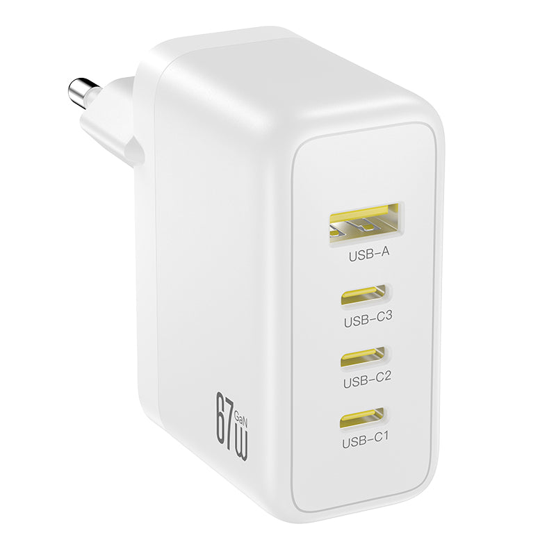 Caricatore da rete XO Design CE39, 67W, 3A, 1 x USB-A - 3 x USB-C, Bianco