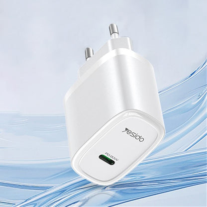 Caricabatterie Rete Yesido YC57, 20W, 3A, 1 x USB-C, Bianco
