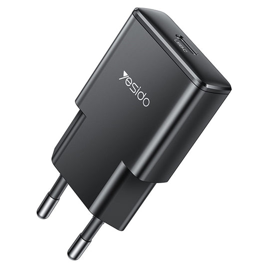 Caricabatterie Rete Yesido YC74, 30W, 3A, 1 x USB-C, Nero