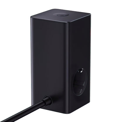 Caricabatterie Stazione Baseus PowerCombo Tower, 100W, 5A, 2 x Schuko - 2 x USB-A - 2 x USB-C, Nero E00023609113-00