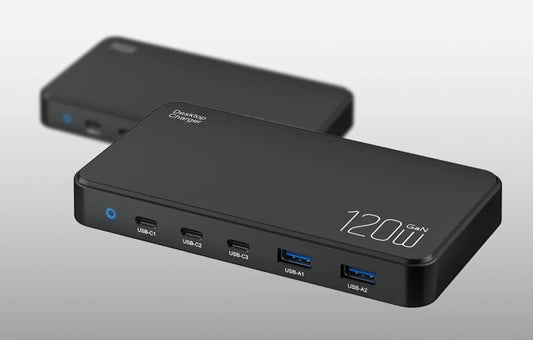 Caricabatterie Stazione BlitzWolf BW-i100, 120W, 5A, 2 x USB-A - 3 x USB-C, Nero