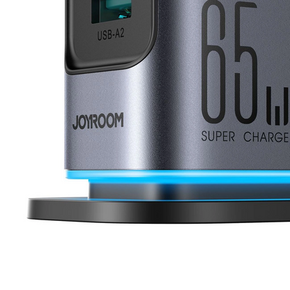 Caricatore Stazione Joyroom JR-TCM02 UK, 65W, 3.25A, 2 x USB-A - 4 x USB-C, Grigio