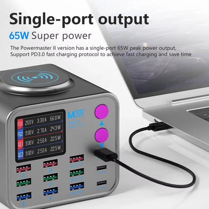 Caricabatterie Stazione MaAnt DianBa No.2 QI, 300W, 3A, 3 x USB-C - 9 x USB-A, Grigio