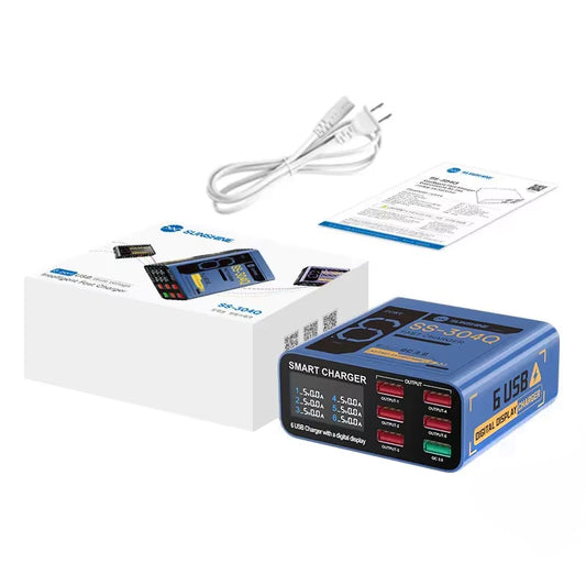 Caricabatterie Stazione Sunshine SS-304Q, 30W, 3.5A, 6 x USB-A, Blu