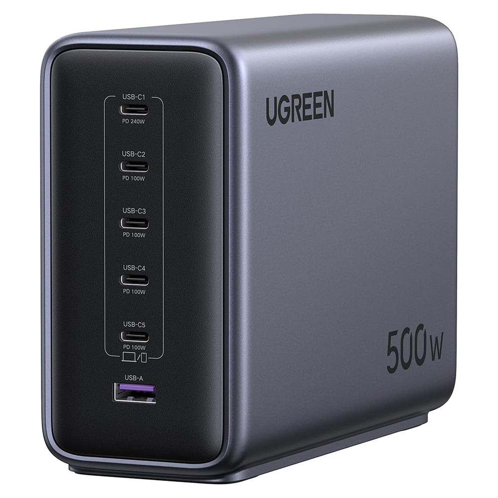 Caricabatterie Stazione UGREEN Nexode X759 (55550B), 500W, 5A, 1 x USB-A - 5 x USB-C, Grigio