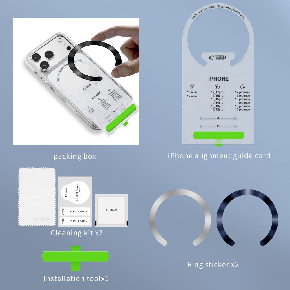 Adesivo Metallico Tech-Protect MMP-210, Set 2 pezzi, Blu Argento