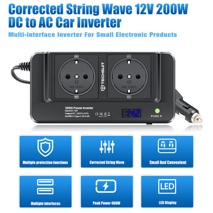 Invertitore Elettrico Auto Techsuit PowerDriveX, 200W