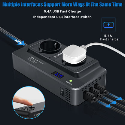 Invertitore Elettrico Auto Techsuit PowerDriveX, 200W