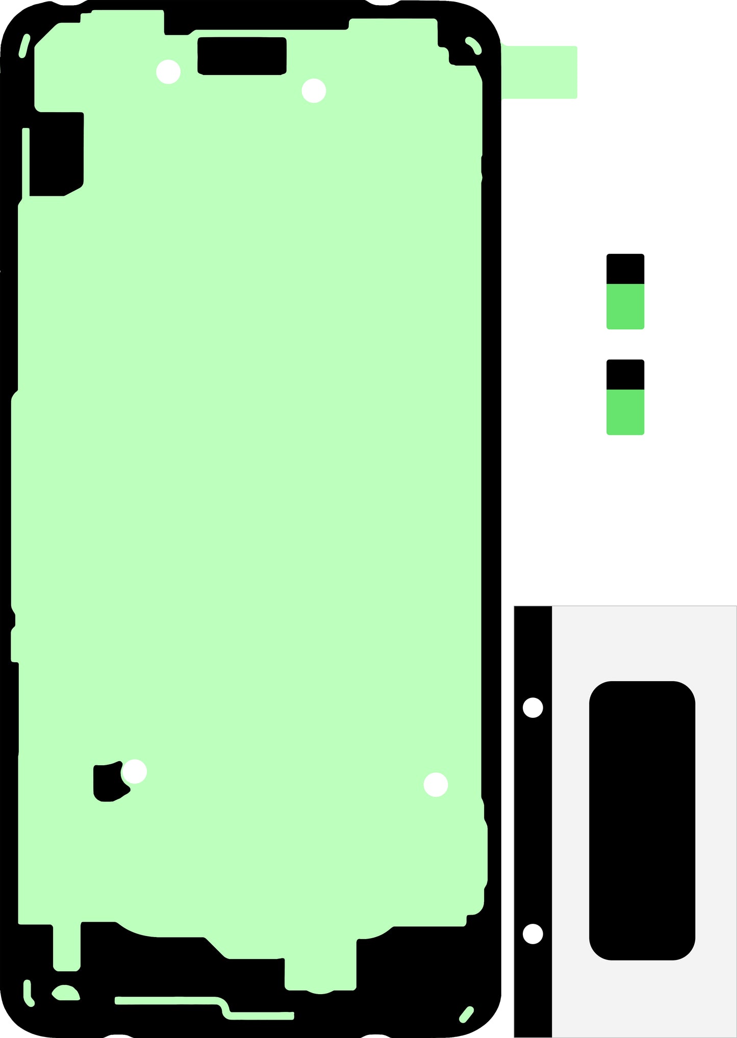 Kit Adesivo Coperchio Batteria Samsung Galaxy S10e G970, Service Pack GH82-18798A