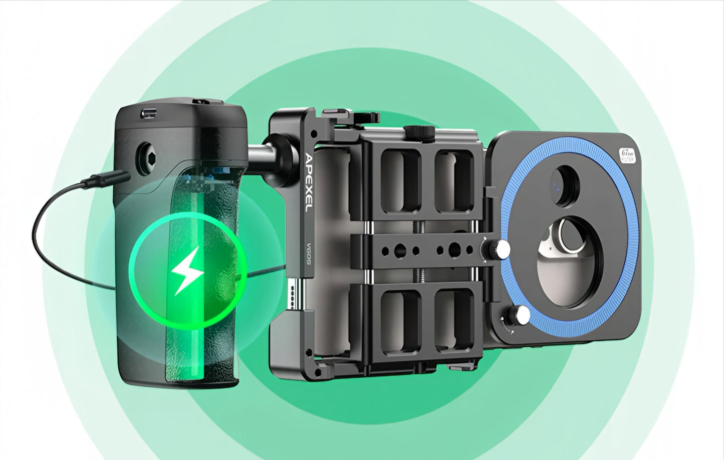 Kit di Vlogging Apexel per Telefono, Nero APL-VG05CH
