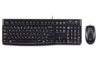 Kit Tastiera Mouse Wired USB Logitech MK120, Nero