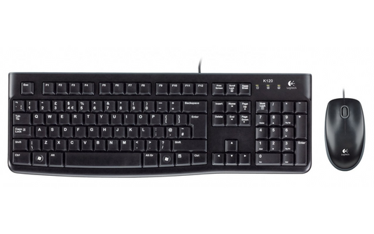 Kit Tastiera Mouse Wired USB Logitech MK120, Nero