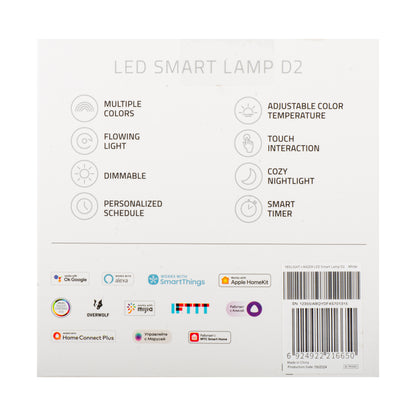 Lampada LED da comodino Yeelight D2 by Razer, Wi-Fi, 5W, 1700K - 6500K, 240lm, RGB, Bianca, Ricondizionata YLCT01YL