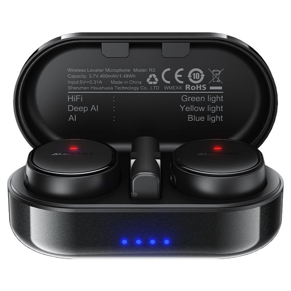 Lavaliera Acefast R3, USB-C, Set 2 pezzi, Nera