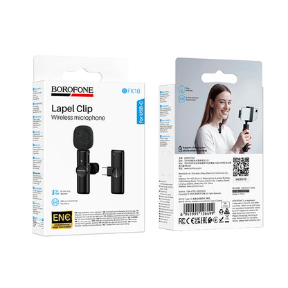 Lavalier Borofone BFK16 Winner, USB-C, Nero
