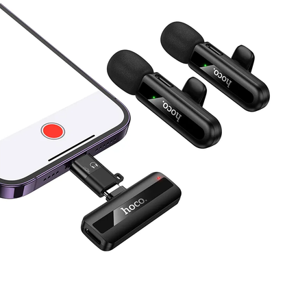 Lavaliera HOCO L20A, USB-C / Lightning, Set 2 pezzi, Nera