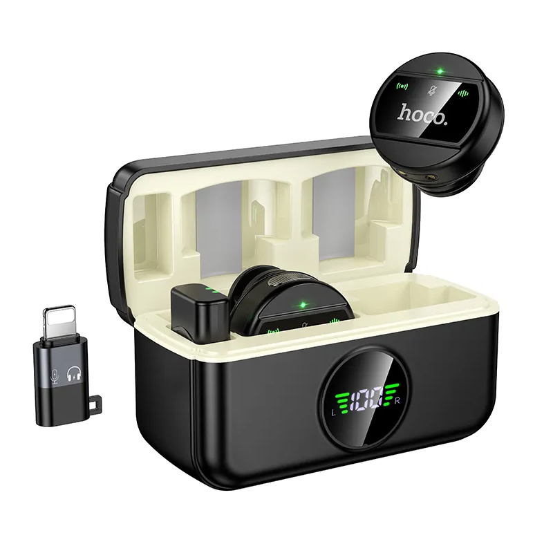 Lavaliera HOCO L22, USB-C / Lightning, Set 2 pezzi, Nera