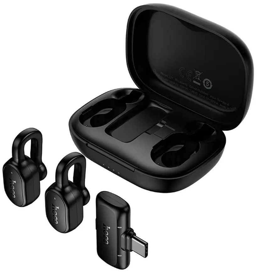 Lavalier HOCO L27, USB-C, Set 2 pezzi, Nero