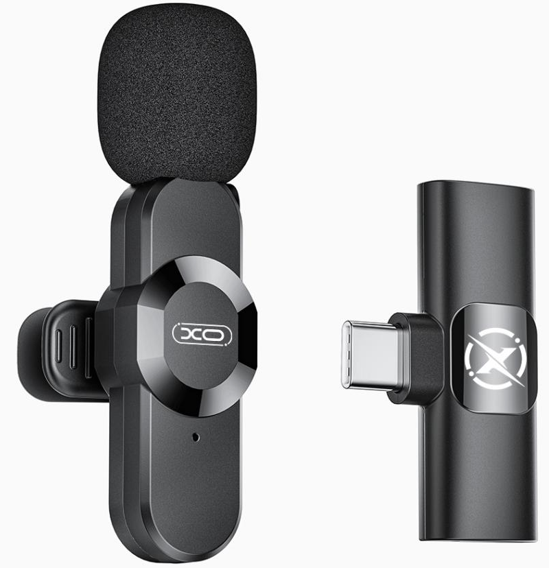 Lavaliera XO Design MC14 Dual, USB-C / Lightning, Set 2 pezzi, Nera