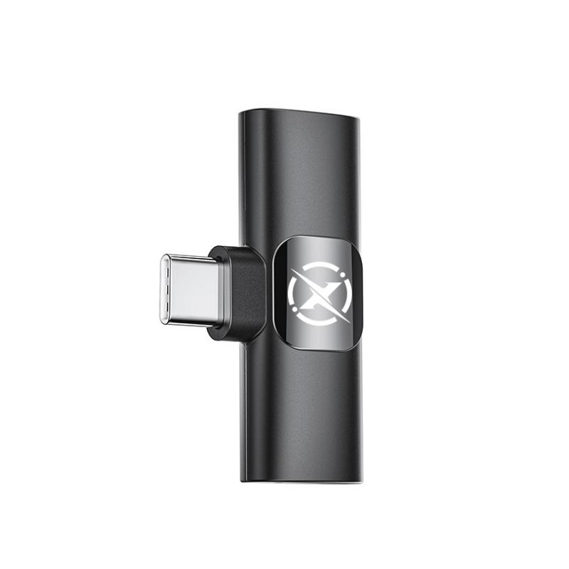 Lavaliera XO Design MC14 Dual, USB-C / Lightning, Set 2 pezzi, Nera