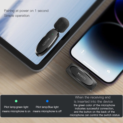 Lavalier Yesido KR15, USB-C / Lightning, Set 2 pezzi, Nero