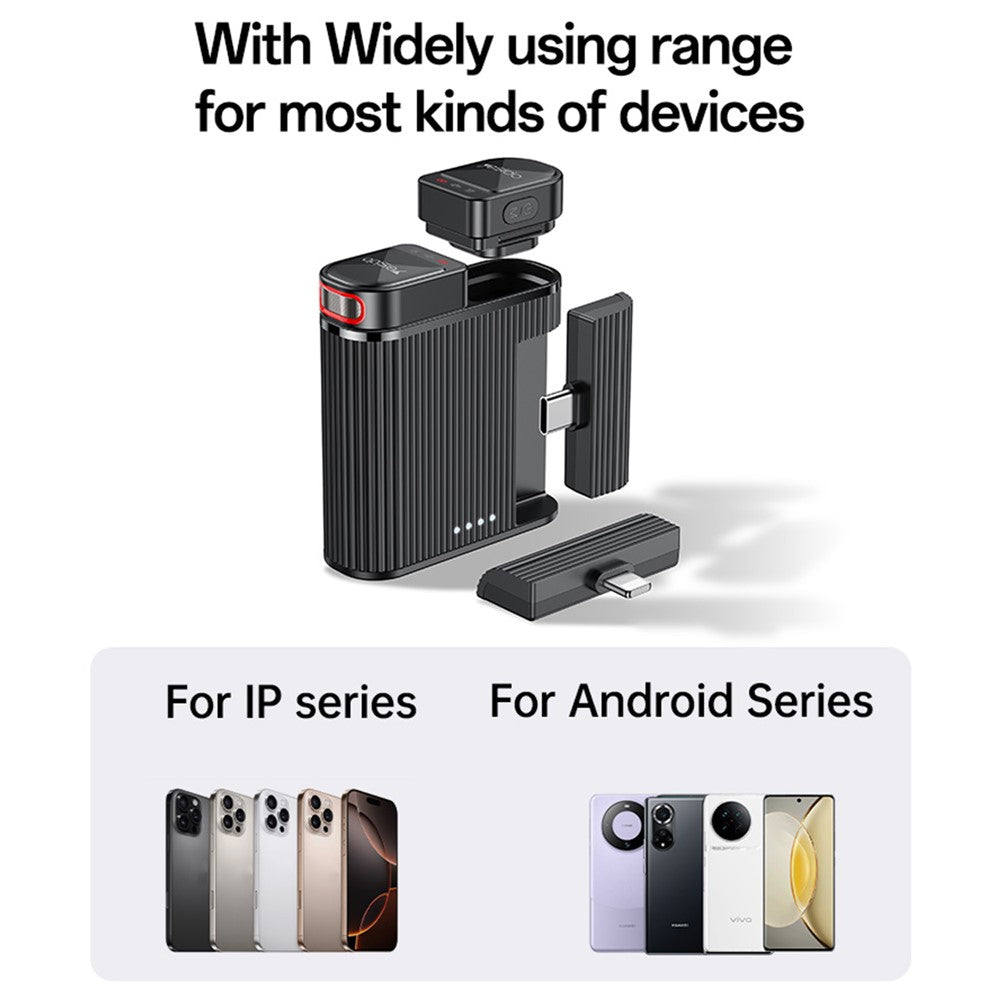 Lavalier Yesido KR19, USB-C / Lightning, Set 2 pezzi, Nero