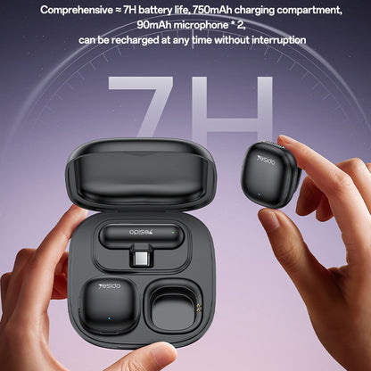 Lavaliera Yesido KR20, Lightning, Set 2 pezzi, Nera