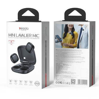 Lavaliera Yesido KR20, Lightning, Set 2 pezzi, Nera