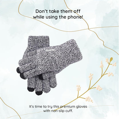 Guanti Invernali Touch Iwarm ST0018, Taglia 23cm, Nero Grigio