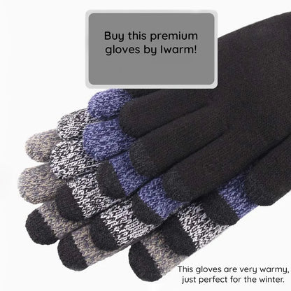 Guanti Invernali Touch Iwarm ST0018, Taglia 23cm, Nero Grigio