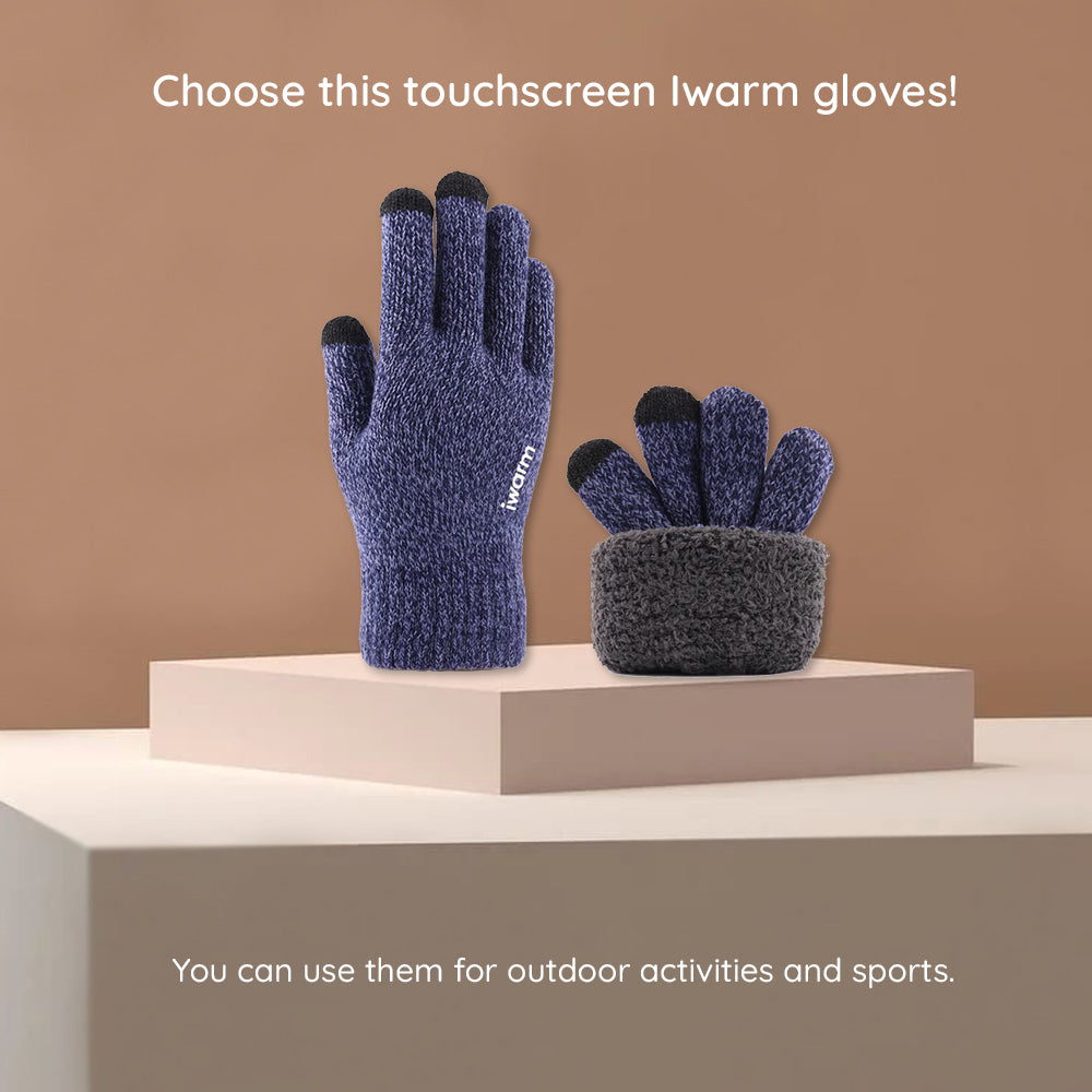 Guanti Invernali Touch Iwarm ST0018, Taglia 23cm, Nero Grigio