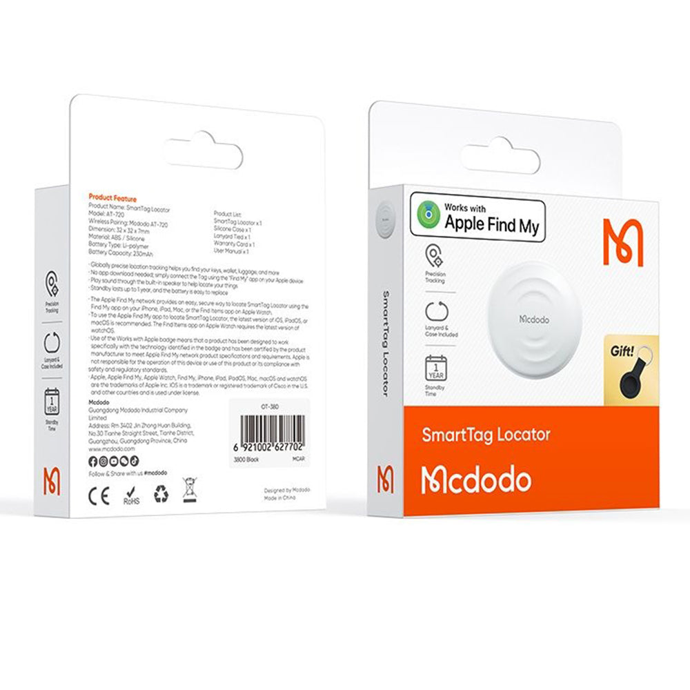 McDodo SmartTag AT-7200 per serie iOS, Bianco