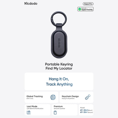 Mcdodo SmartTag Portachiavi Napa Pro AT-3840 per iOS Series, Nero