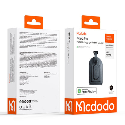 Mcdodo SmartTag Luggage Napa Pro AT-3790 per iOS Series, Nero