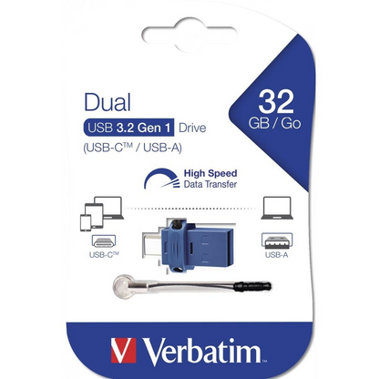 Memoria Esterna USB-A 3.0 / USB-C Verbatim StoreNGo, 32Gb 49966