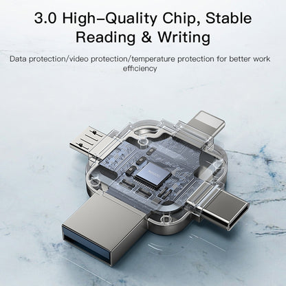 Memoria Esterna USB-A 3.0 / Lightning / USB-C / microUSB Yesido FL15, 64Gb