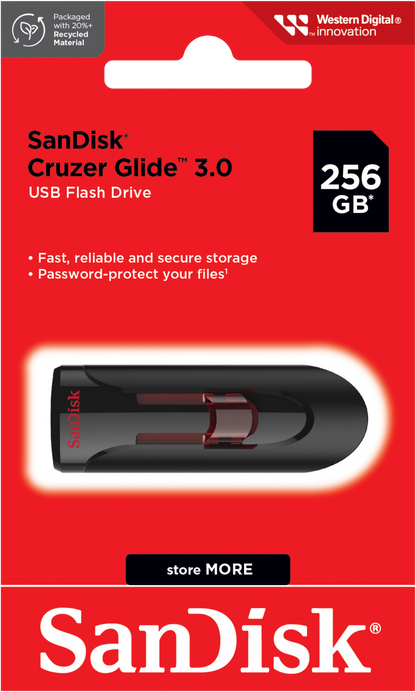 Memoria Esterna USB-A 3.0 SanDisk Cruzer Glide, 256Gb SDCZ600-256G-G35