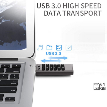 Memoria Esterna USB-A 3.0 OEM XC002 KeySecure, 64Gb