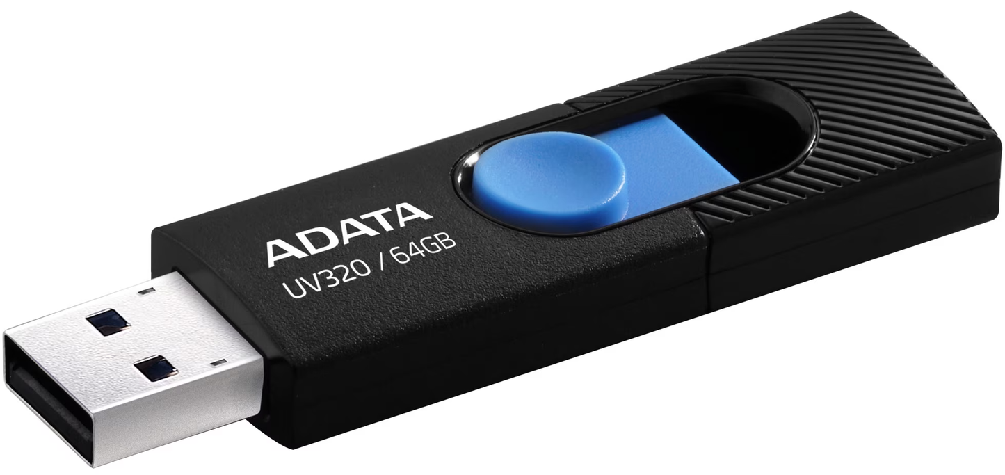 Memoria Esterna USB-A 3.2 Adata UV320, 64Gb AUV320-64G-RBKBL