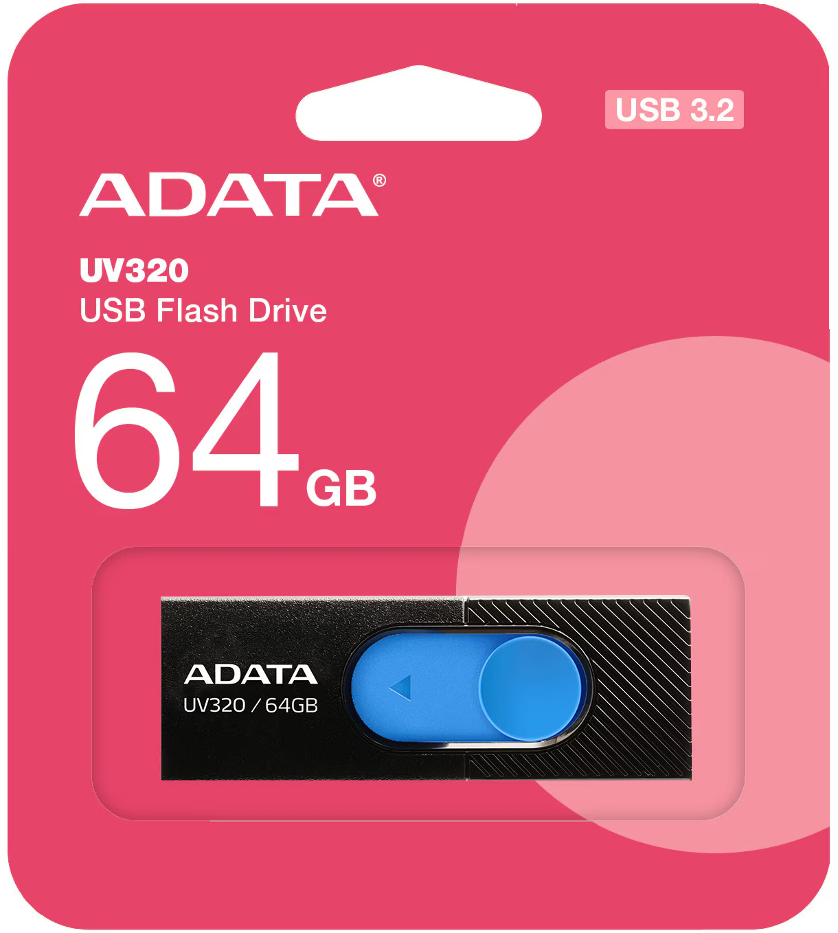 Memoria Esterna USB-A 3.2 Adata UV320, 64Gb AUV320-64G-RBKBL