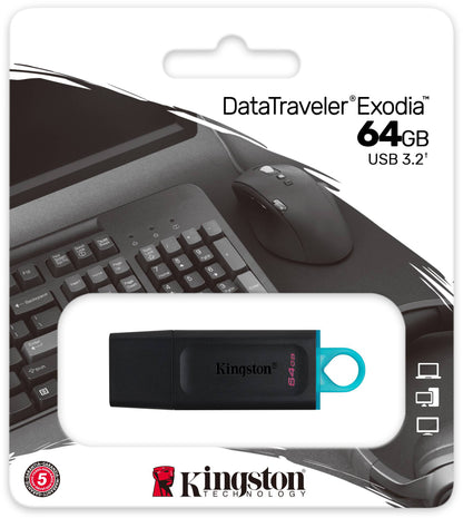 Memoria Esterna USB-A 3.2 Kingston DT Exodia, 64Gb DTX/64GB