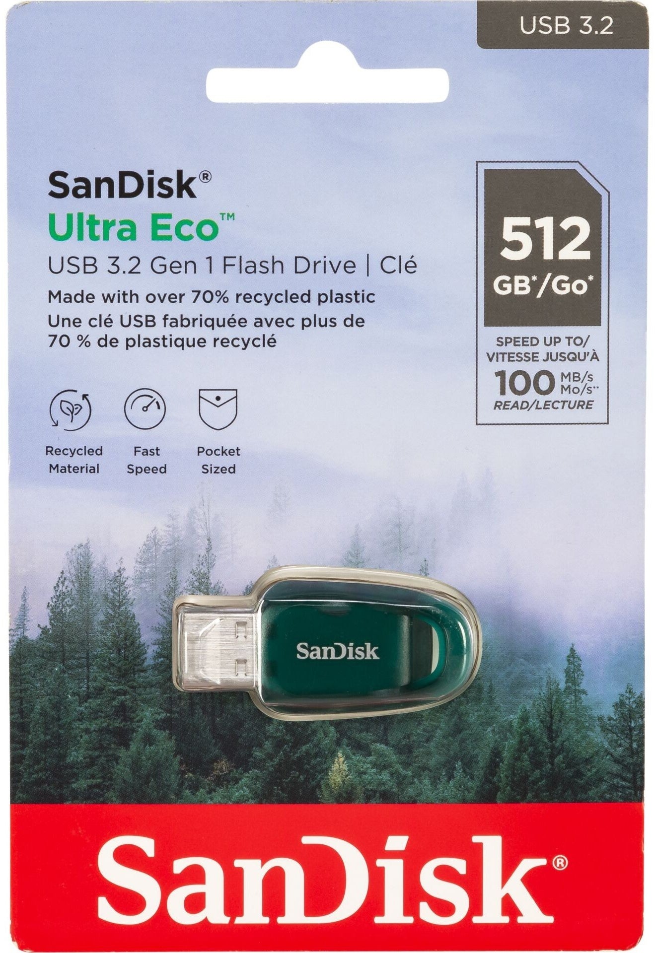 Memoria Esterna USB-A 3.2 SanDisk Ultra Eco, 512Gb SDCZ96-512G-G46
