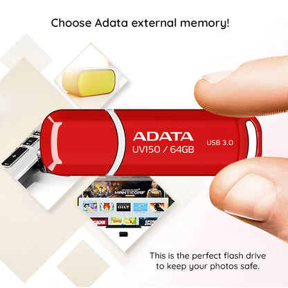 Memoria esterna USB-A 3.2 Adata UV150, 64 GB AUV150-64G-RBK
