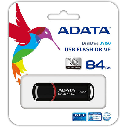 Memoria esterna USB-A 3.2 Adata UV150, 64 GB AUV150-64G-RBK