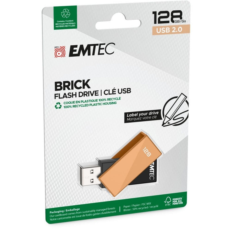 Memoria Esterna USB-A Emtec C350 Brick, 128Gb ECMMD128GC352