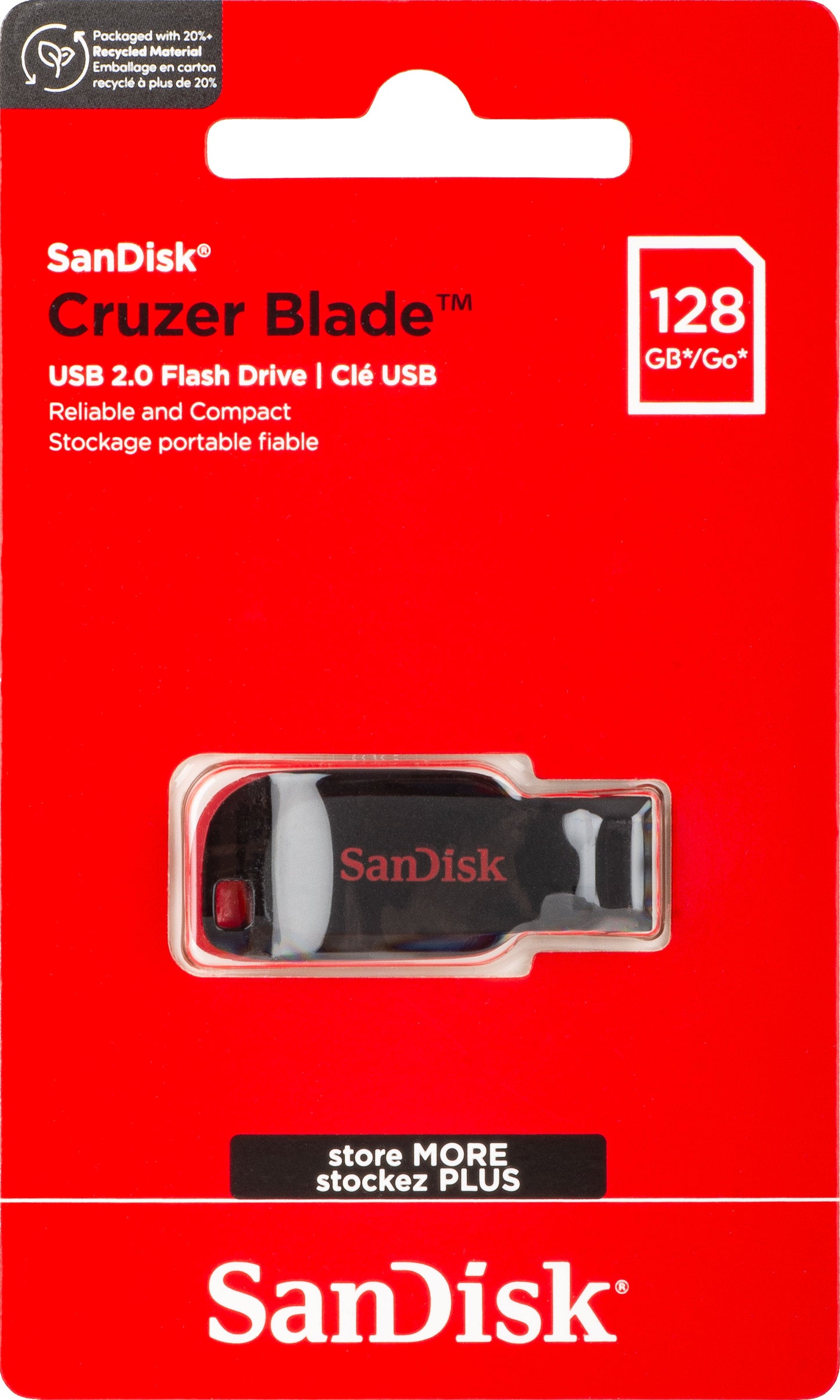 SanDisk Cruzer Blade USB-A External Memory, 128Gb SDCZ50-128G-B35
