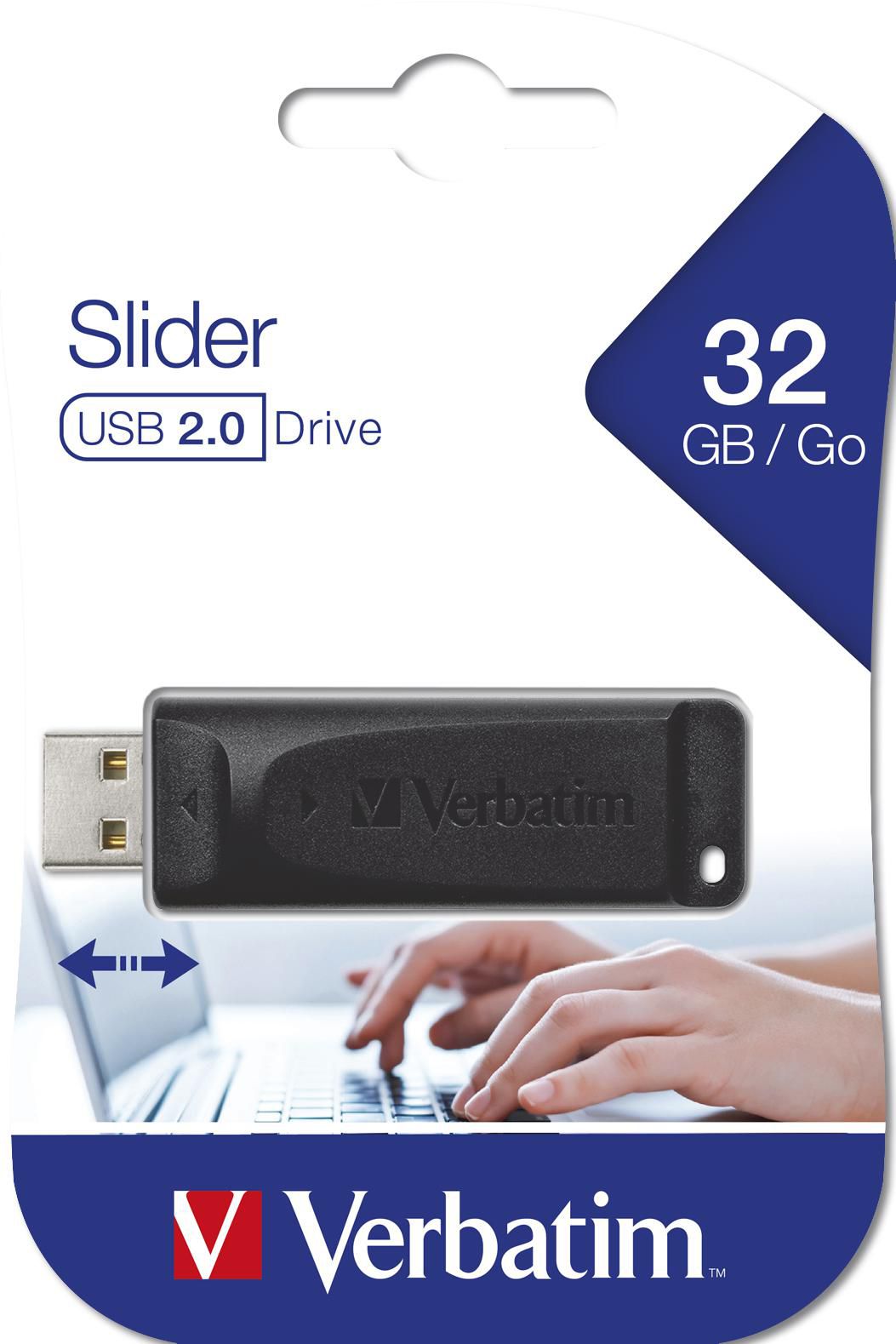 Memoria Esterna USB-A Verbatim PenDrive Slider, 32Gb 98697