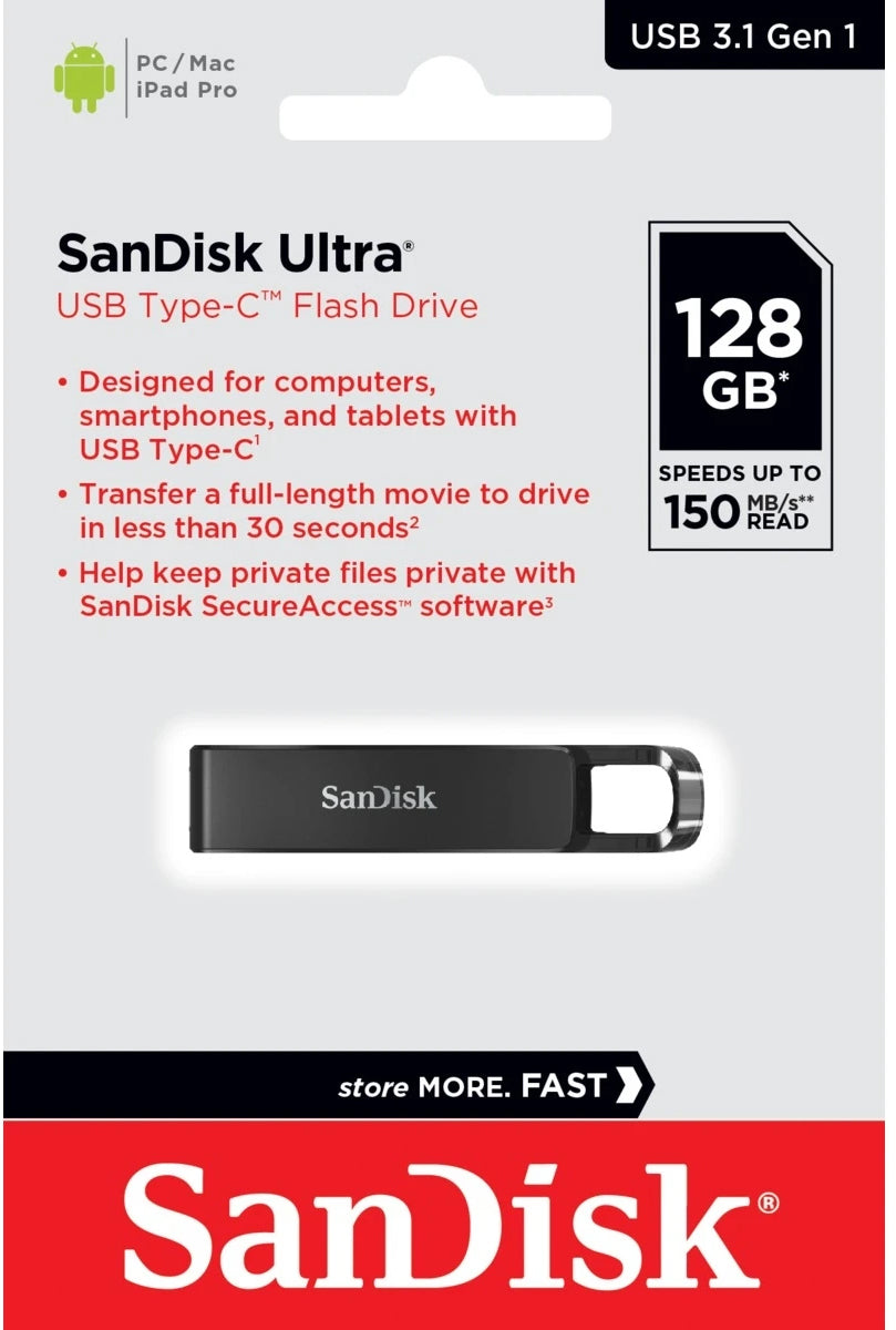 Memoria Esterna USB-C SanDisk Ultra, 128Gb SDCZ460-128G-G46